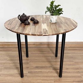 Bộ bàn ăn tròn 1m gỗ tràm và 4 ghế nệm - hình 1