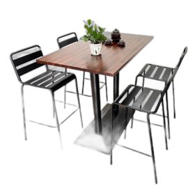 Bộ bàn bar 1m2 và 4 ghế sắt có tựa lưng C