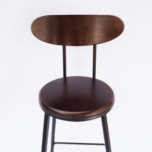 Bộ bàn bar tròn mặt đá và 2 ghế bar tựa lưng gỗ C - hình 1