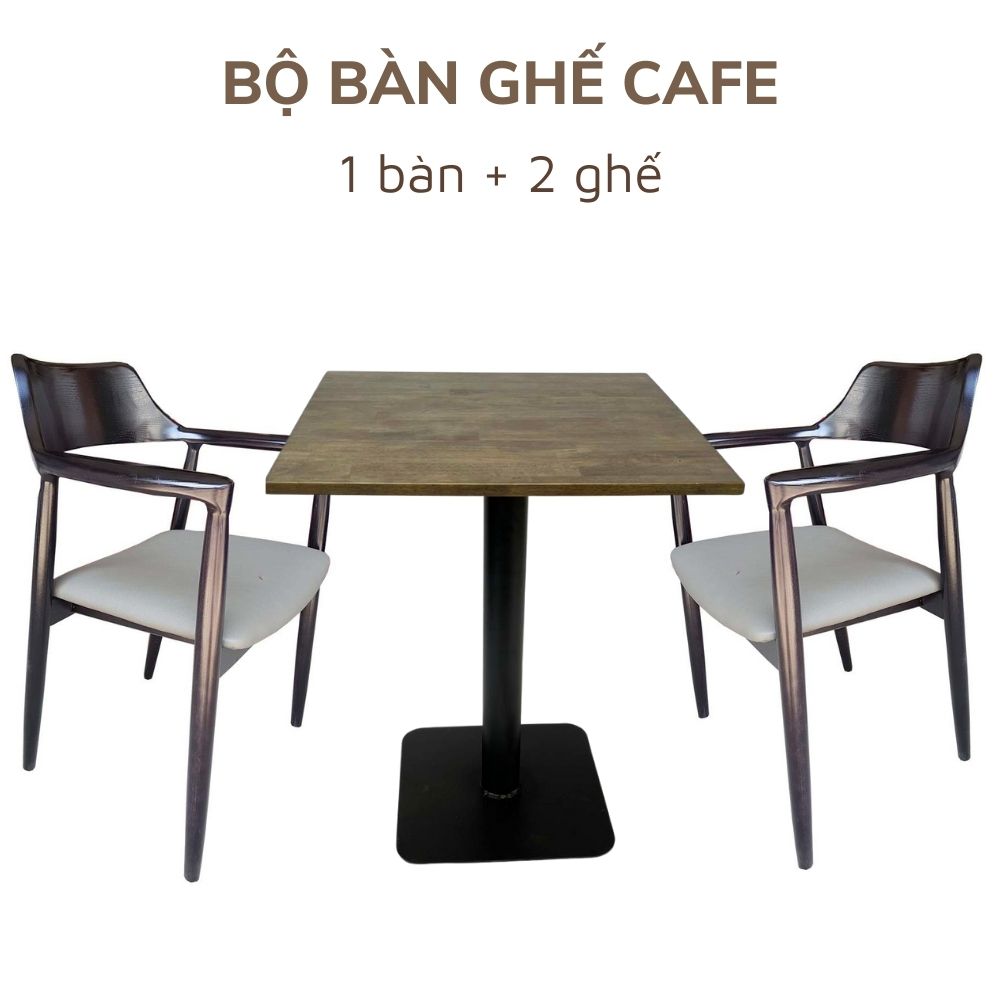 Bộ Bàn Cafe Vuông và 2 Ghế Hiroshima C Bộ Bàn Cafe Vuông và 2 Ghế Hiroshima C - hình 2