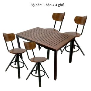 Bộ bàn ghế ăn nhỏ gọn 4 người C - hình 1