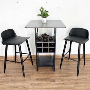 Bộ bàn ghế bar 2 người kết hợp tủ rượu C - hình 1