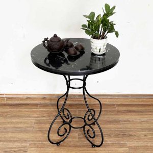 Bộ bàn ghế cafe, bàn ghế ngoài trời sắt hoa văn C - hình 1