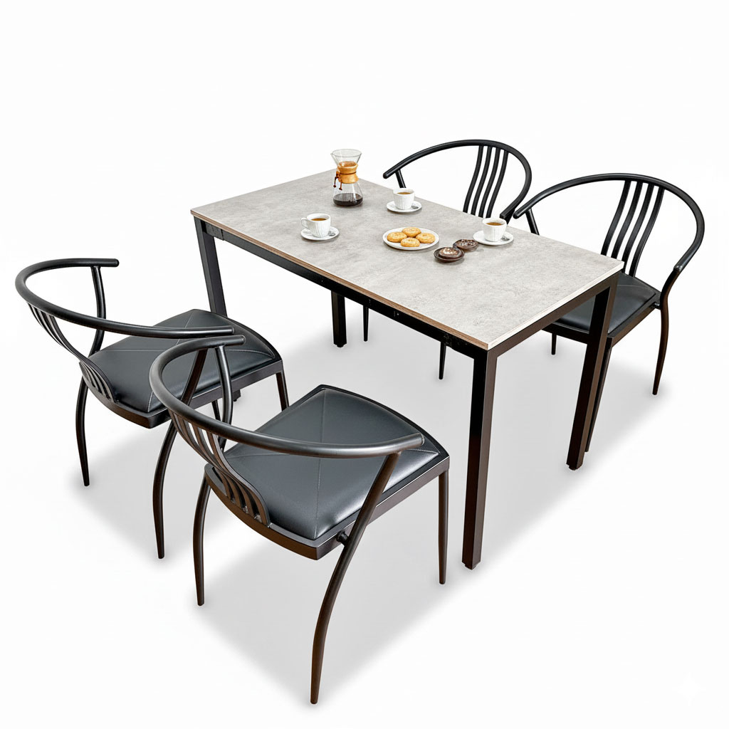 Bộ bàn ghế cafe, nhà hàng 4 người C Bộ bàn ghế cafe, nhà hàng 4 người C - hình 2