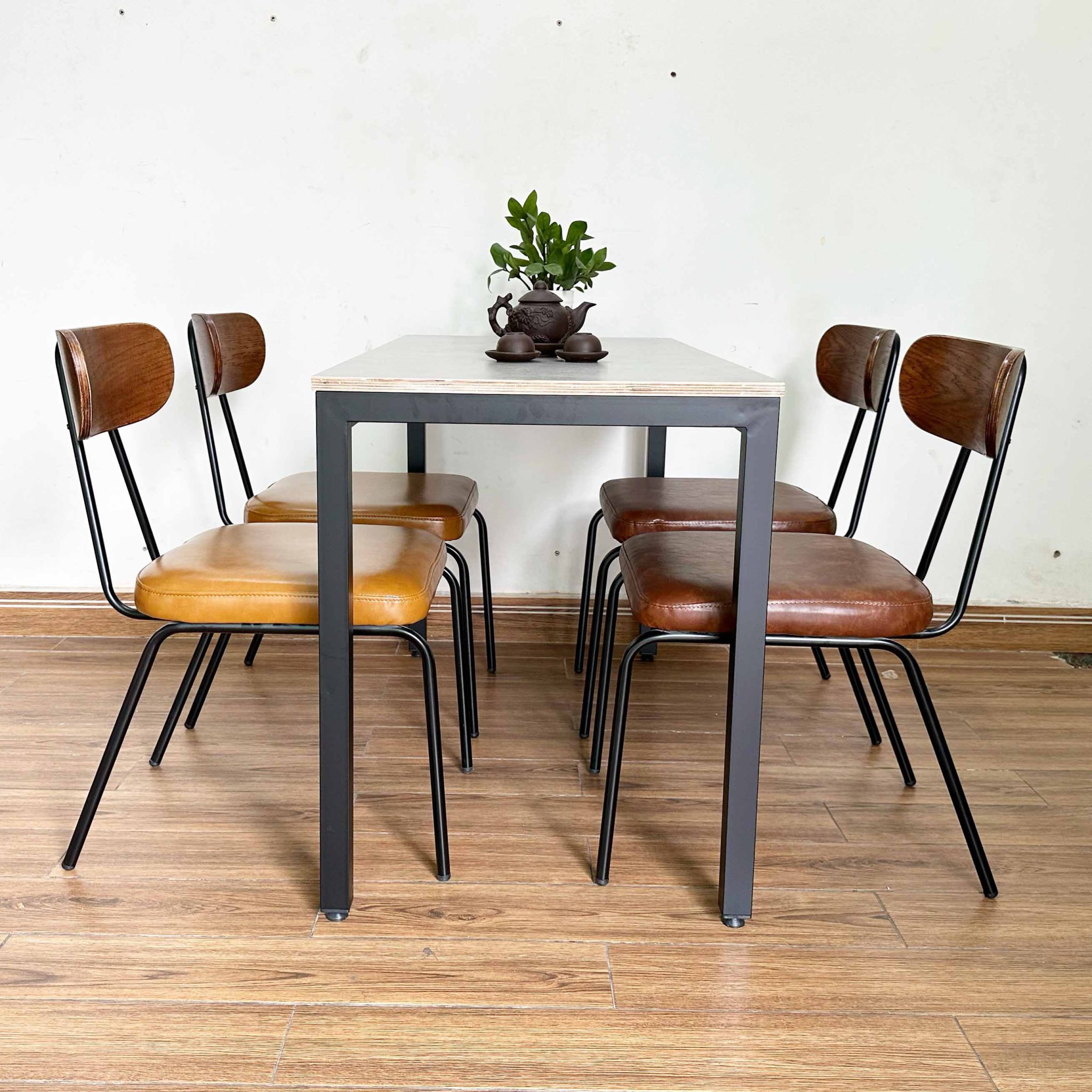 Bộ bàn ghế cafe, nhà hàng 4 người C Bộ bàn ghế cafe, nhà hàng 4 người C - hình 4