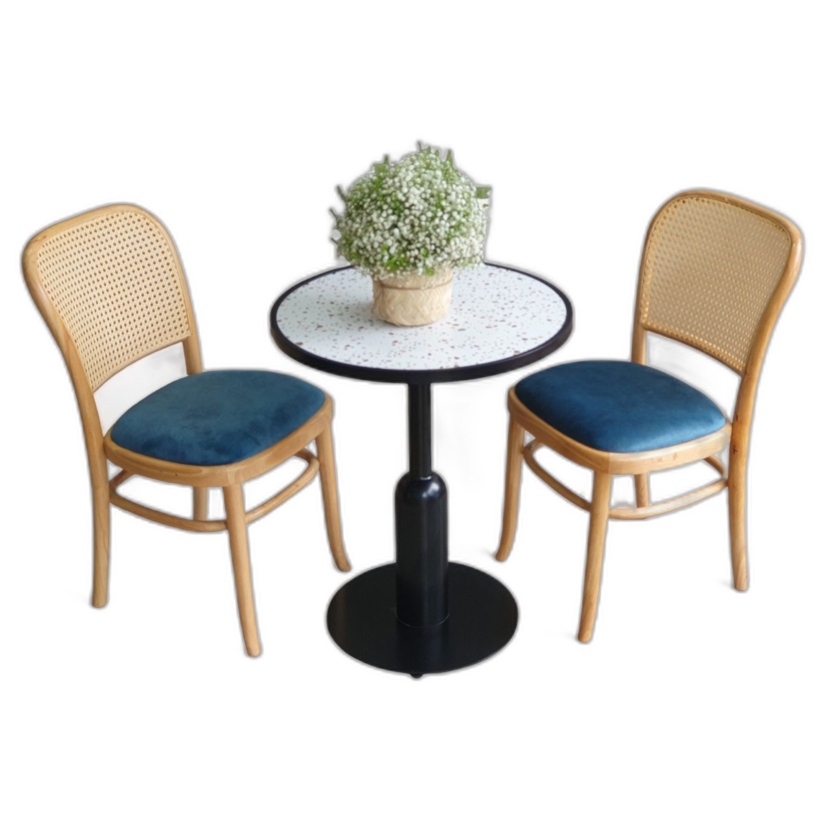Bộ bàn ghế cafe tròn 2 ghế Thonet 1 bàn trà C Bộ bàn ghế cafe tròn 2 ghế Thonet 1 bàn trà C