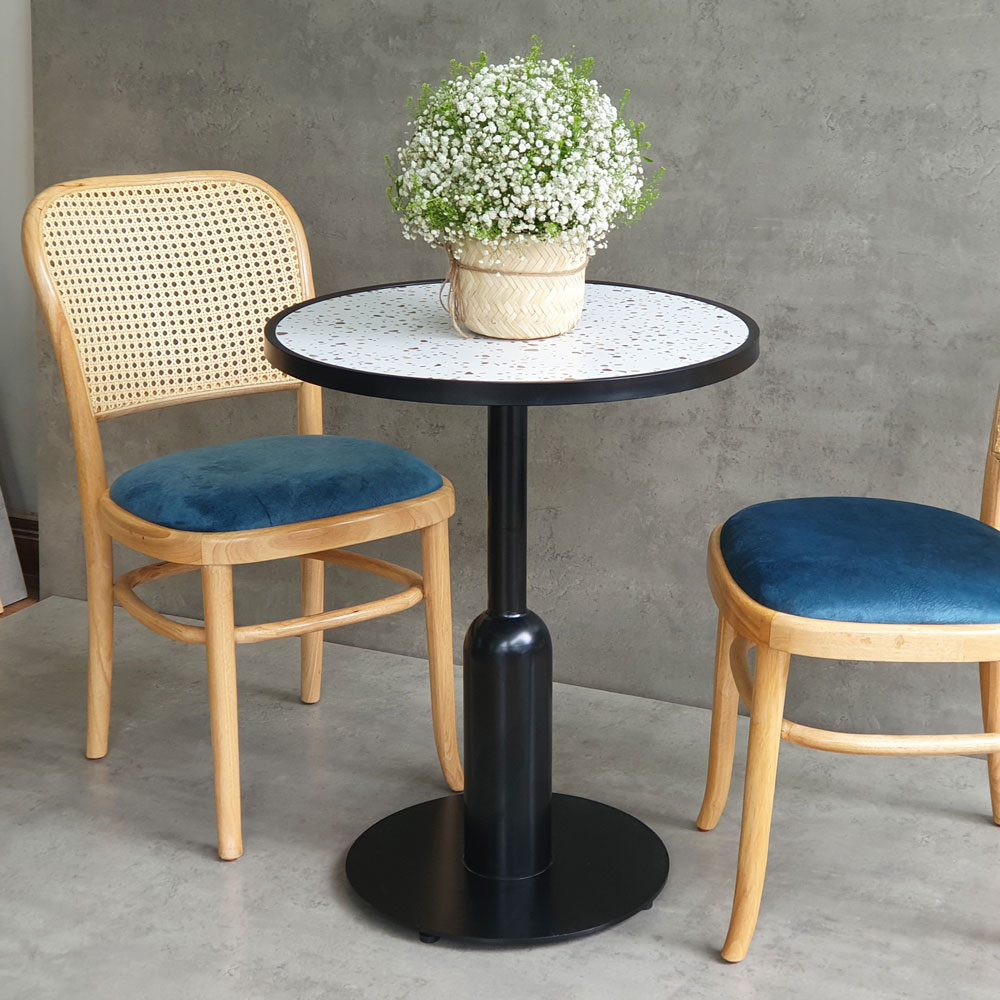 Bộ bàn ghế cafe tròn 2 ghế Thonet 1 bàn trà C Bộ bàn ghế cafe tròn 2 ghế Thonet 1 bàn trà C - hình 2