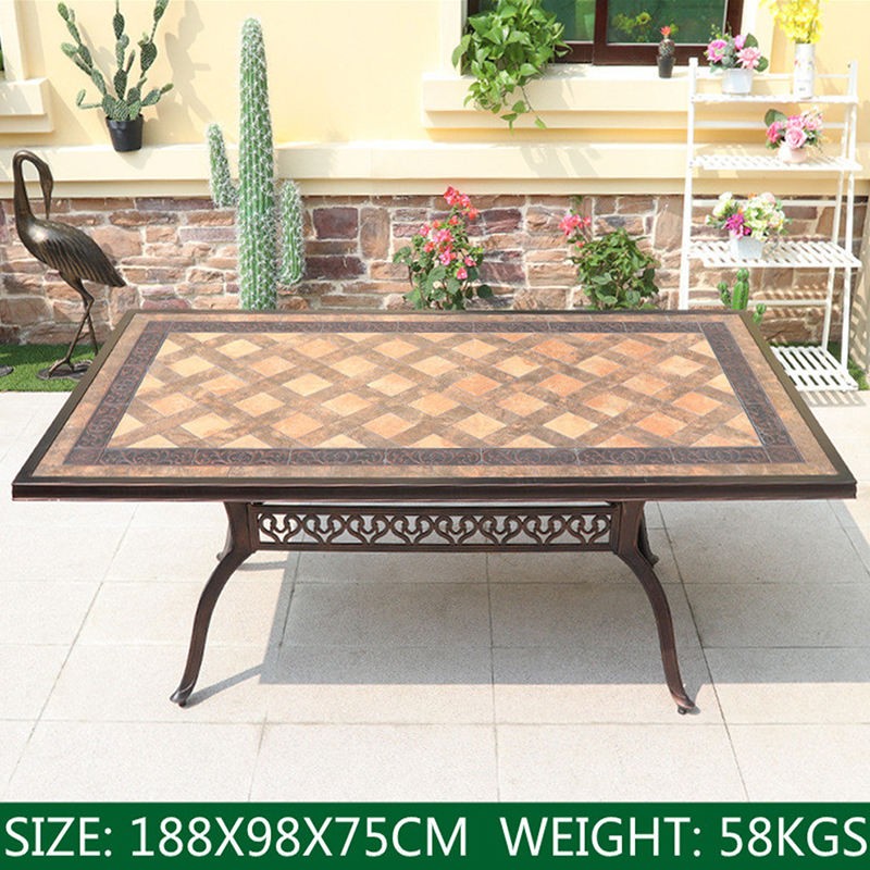 Bộ Bàn Ghế Nhôm Đúc 8 Ghế Hoa Văn Lưới Nâu Đất Bộ Bàn Ghế Nhôm Đúc 8 Ghế Hoa Văn Lưới Nâu Đất - hình 1