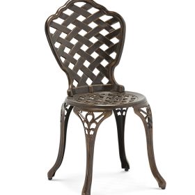 Bộ bàn ghế nhôm đúc trắng 4 ghế hoa văn lưới tròn - hình 1