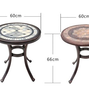 Bộ Bàn Ghế nhôm đúc tròn 1 ghế nâu kem - hình 1