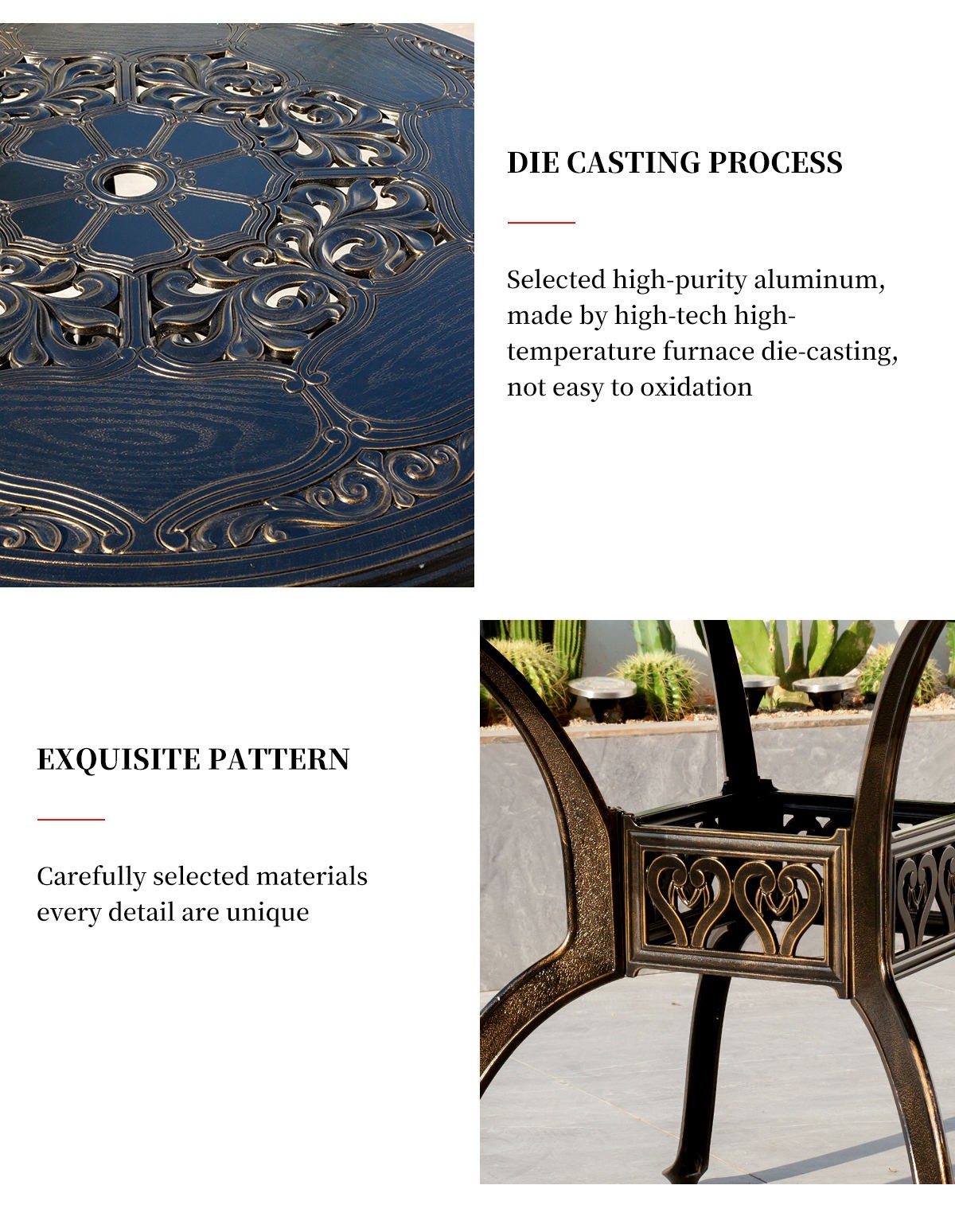 Bộ Bàn Ghế Nhôm Đúc Tròn 4 Ghế Hoa Văn Tinh Xảo Màu Đồng Bộ Bàn Ghế Nhôm Đúc Tròn 4 Ghế Hoa Văn Tinh Xảo Màu Đồng - hình 1