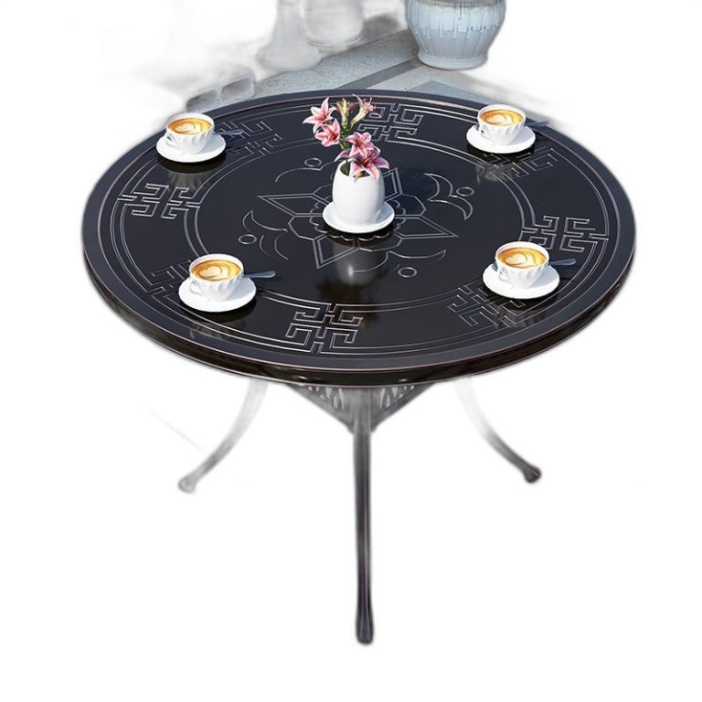 Trang chủ Bộ Bàn Ghế nhôm đúc tròn nâu đồng 4 ghế