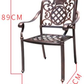 Bộ Bàn Ghế Sân Vườn Nhôm Đúc 6 Ghế Nâu Hoa Văn Lưới Chữ Nhật - hình 1