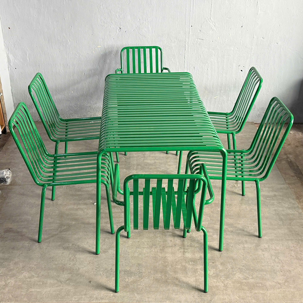 Bộ bàn ghế sắt ngoài trời sơn tĩnh điện nhiều màu - C Bộ bàn ghế sắt ngoài trời sơn tĩnh điện nhiều màu - C - hình 1