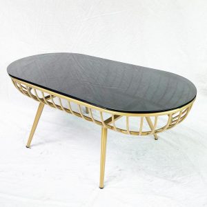 Bộ bàn ghế sofa khung sắt màu vàng đồng CBSF68015 - hình 1