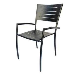 Bộ bàn ngoài trời gỗ tràm và 4 ghế sắt có tay vịn C - hình 1