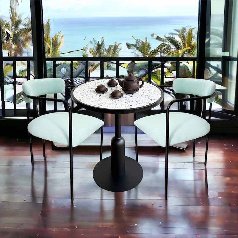 Bộ bàn tròn mặt gạch men và 2 ghế nệm vải C Bộ bàn tròn mặt gạch men và 2 ghế nệm vải C - hình 5