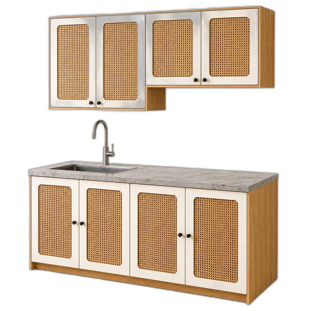 Bộ tủ bếp mini mặt đá hoa cương gỗ cao su Bộ tủ bếp mini mặt đá hoa cương gỗ cao su