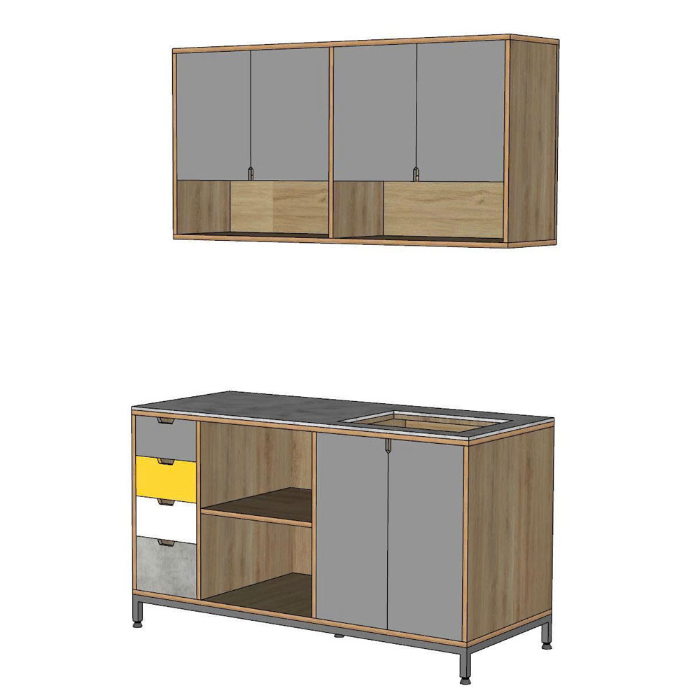 Bộ tủ bếp ngang 140cm gỗ plywood Bộ tủ bếp ngang 140cm gỗ plywood - hình 5