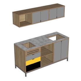 Bộ tủ bếp ngang 160cm gỗ plywood - hình 1