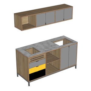 Bộ tủ bếp ngang 160cm gỗ plywood - hình 1