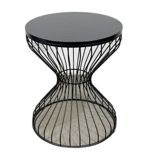 CFD68047 - Bàn Cafe đồng hồ cát gỗ Cao Su tròn 60cm nhiều màu