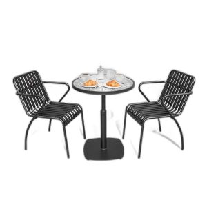 Combo 1 bàn cafe tròn và 2 ghế cafe sắt C