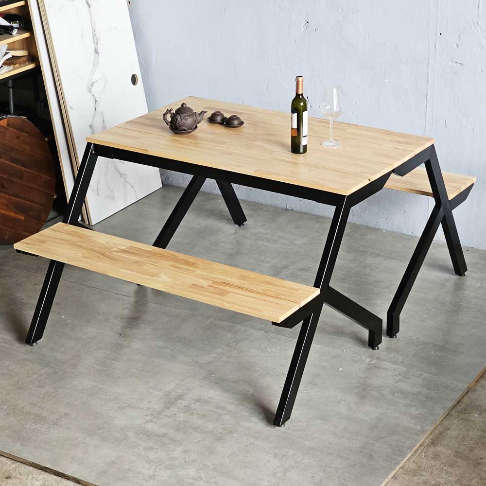 Combo 2 ghế băng liền bàn gỗ cao su 4 người ngồi Combo 2 ghế băng liền bàn gỗ cao su 4 người ngồi - hình 1