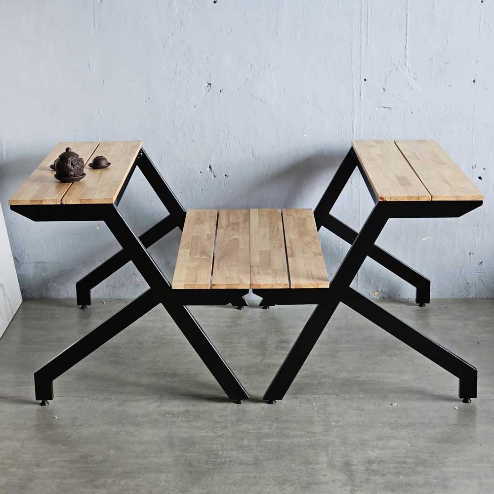 Combo 2 ghế băng liền bàn gỗ cao su 4 người ngồi Combo 2 ghế băng liền bàn gỗ cao su 4 người ngồi - hình 4