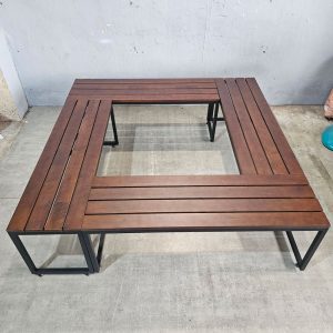 Combo 4 cái ghế băng dài 120x35cm gỗ cao su C - hình 1