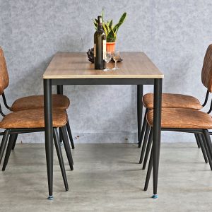 Combo bàn ăn 140x70cm gỗ plywood và 4 ghế ăn bọc nệm - hình 1
