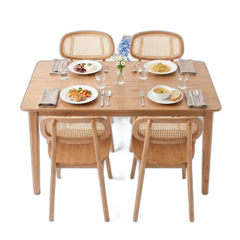 Combo bàn ăn chữ nhật và 4 ghế ăn Combo bàn ăn chữ nhật và 4 ghế ăn