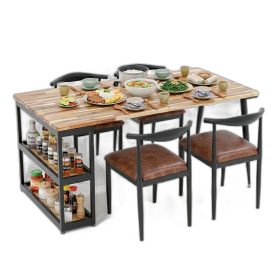 Combo bàn ăn chữ nhật và 4 ghế Bull sắt