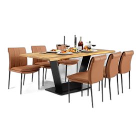 Combo bàn ăn chữ nhật và 6 ghế