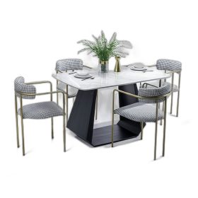 Combo bàn ăn mặt đá 110x60cm và 4 ghế ăn
