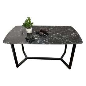 Combo bàn ăn mặt đá và 4 ghế Collin nệm simili - hình 1