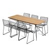 Combo bàn ăn ngoài trời 180x80cm và 6 ghế sắt C