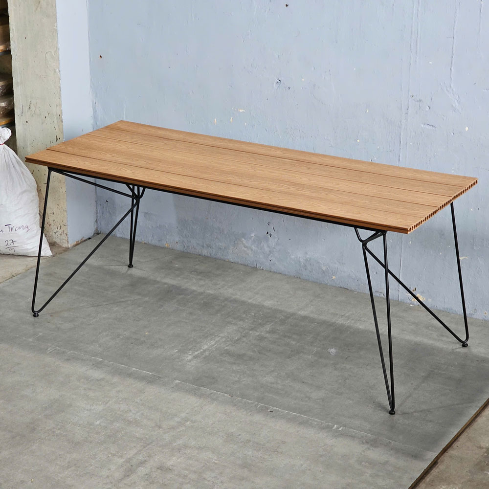 Combo bàn ăn ngoài trời 180x80cm và 6 ghế sắt C Combo bàn ăn ngoài trời 180x80cm và 6 ghế sắt C - hình 2