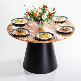 Combo bàn ăn tròn 120cm và 6 ghế Simon - hình 1