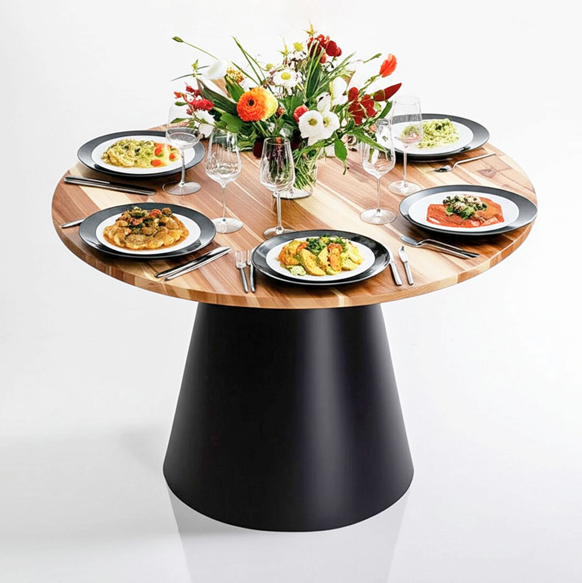 Combo bàn ăn tròn 120cm và 6 ghế Simon Combo bàn ăn tròn 120cm và 6 ghế Simon - hình 1