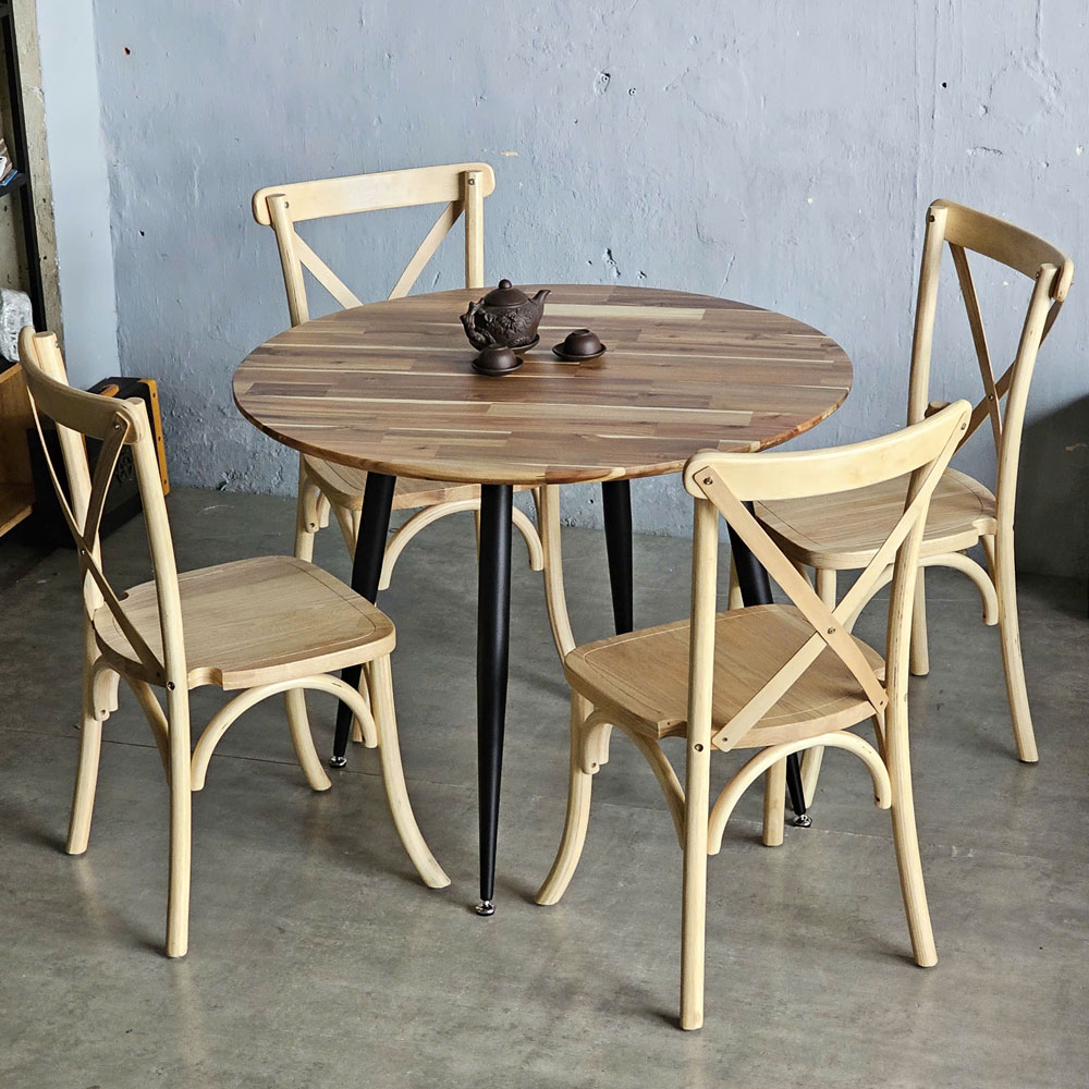 Combo bàn ăn tròn và 4 ghế Bistro gỗ Combo bàn ăn tròn và 4 ghế Bistro gỗ - hình 2