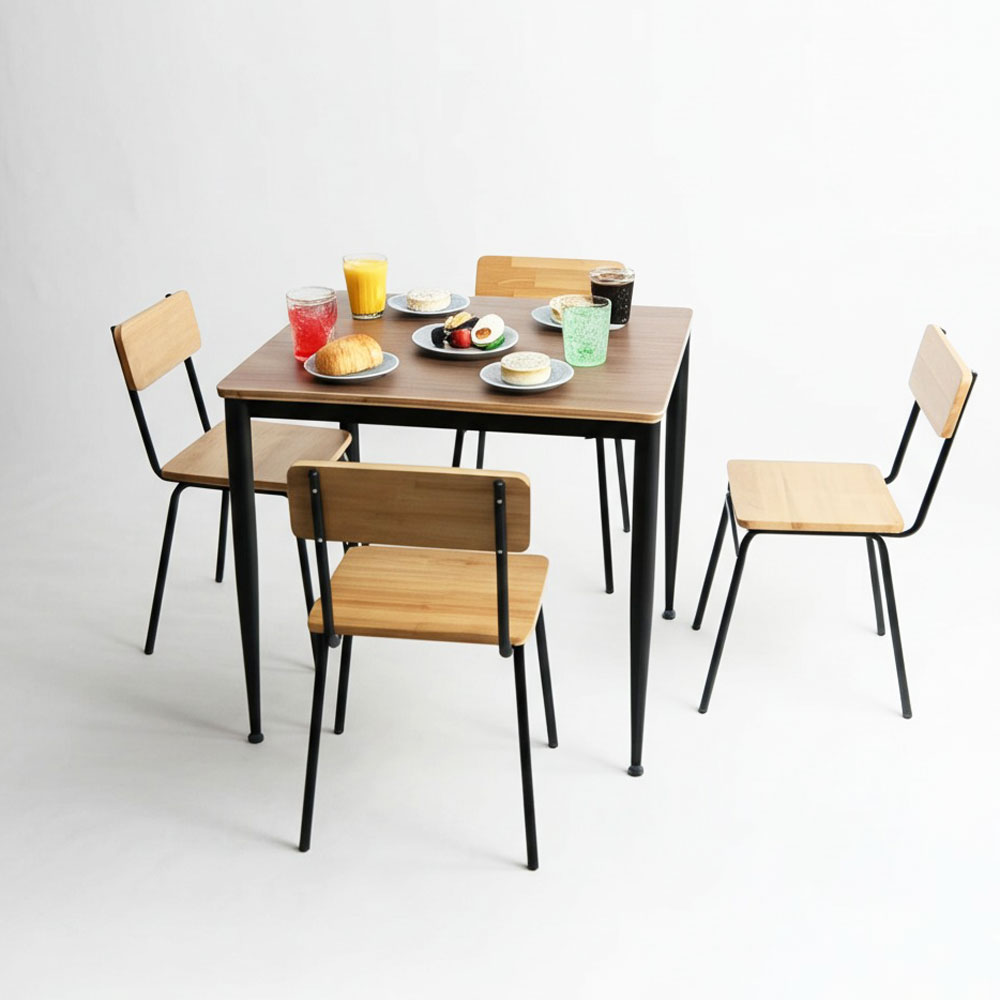 Combo bàn ăn vuông 70x70cm và 4 ghế ăn Combo bàn ăn vuông 70x70cm và 4 ghế ăn - hình 1
