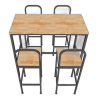 Combo bàn bar 120x60cm và 4 ghế bar gỗ khung sắt C