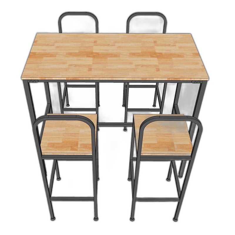 Combo bàn bar 120x60cm và 4 ghế bar gỗ khung sắt C Combo bàn bar 120x60cm và 4 ghế bar gỗ khung sắt C