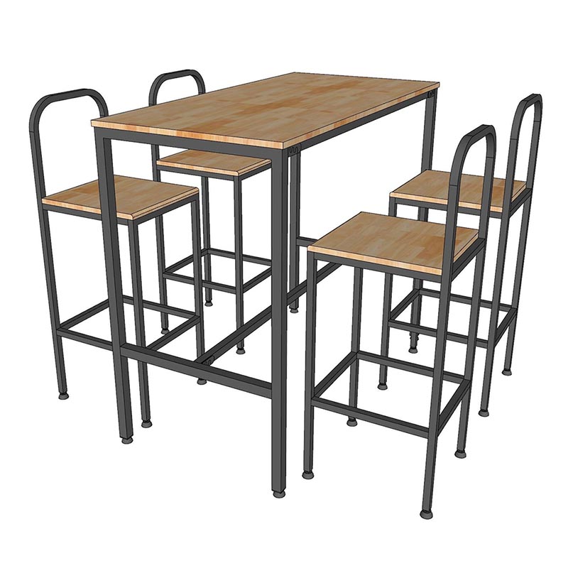 Combo bàn bar 120x60cm và 4 ghế bar gỗ khung sắt C Combo bàn bar 120x60cm và 4 ghế bar gỗ khung sắt C - hình 2