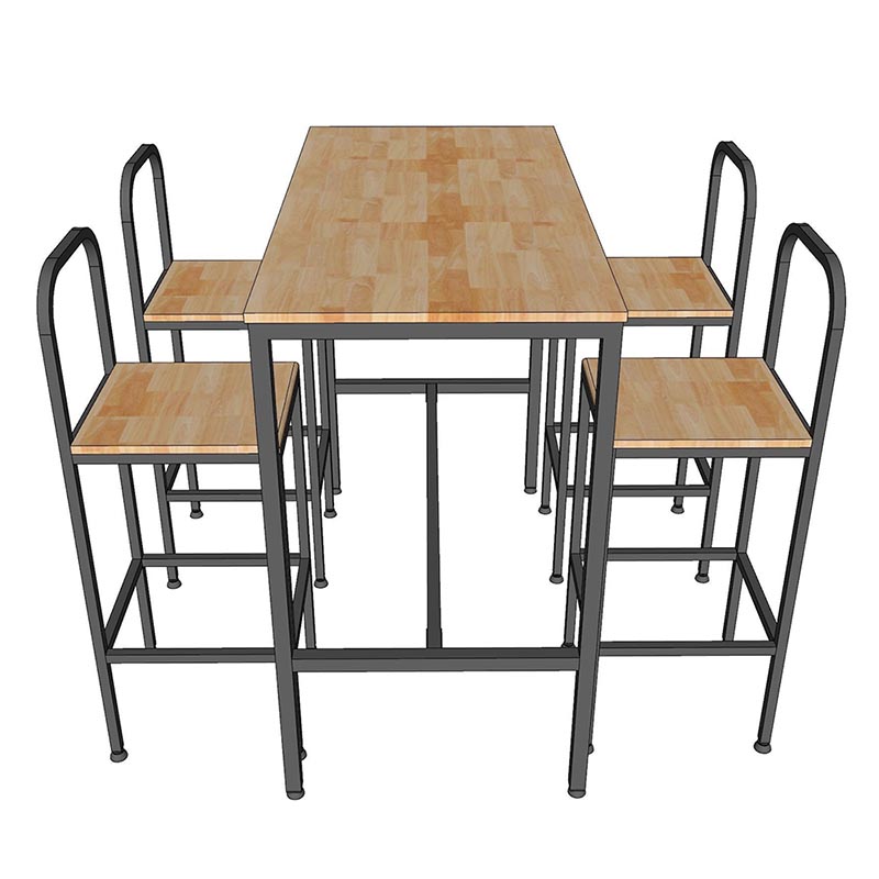 Combo bàn bar 120x60cm và 4 ghế bar gỗ khung sắt C Combo bàn bar 120x60cm và 4 ghế bar gỗ khung sắt C - hình 3