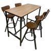 Combo bàn bar 120x60cm và 4 ghế bar tựa lưng gỗ C