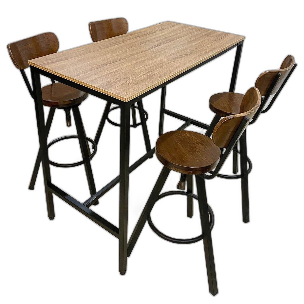 Combo bàn bar 120x60cm và 4 ghế bar tựa lưng gỗ C Combo bàn bar 120x60cm và 4 ghế bar tựa lưng gỗ C