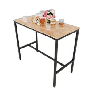Combo Bàn Bar 120x60cm và 4 Ghế Bar Tựa Lưng Gỗ Khung Sắt C