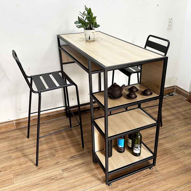 Combo bàn bar kết hợp kệ và 2 ghế bar sắt C Combo bàn bar kết hợp kệ và 2 ghế bar sắt C - hình 2